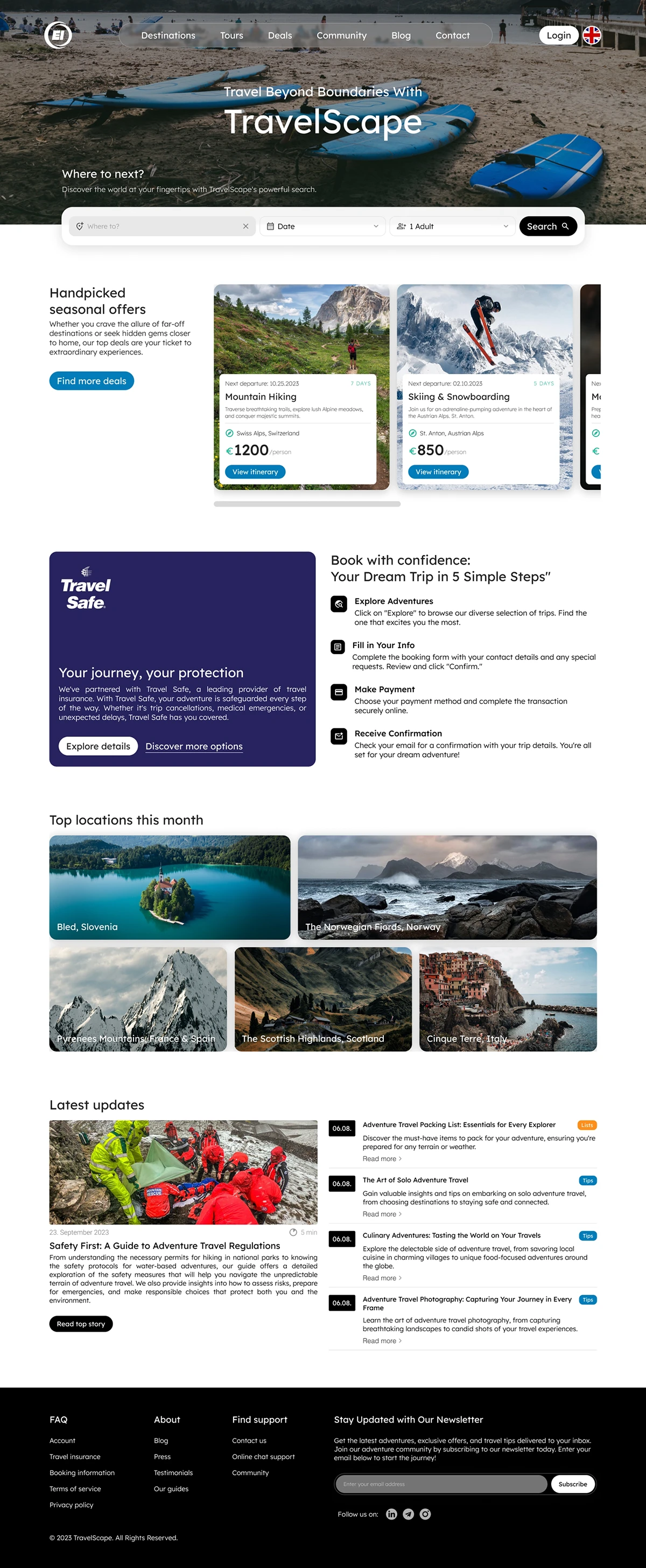 Travel agency site design 