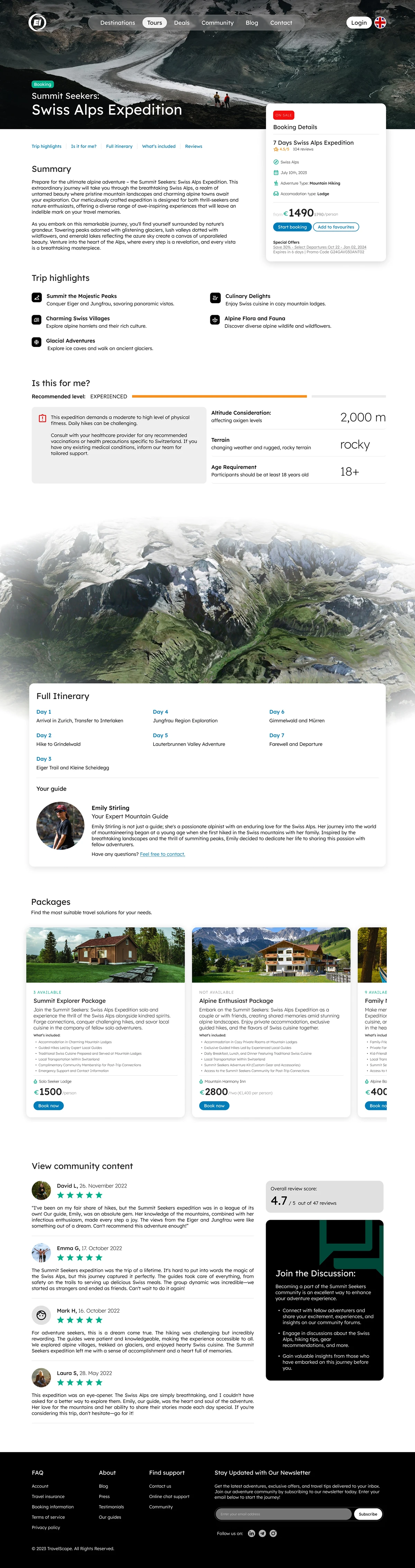 Travel agency site design 