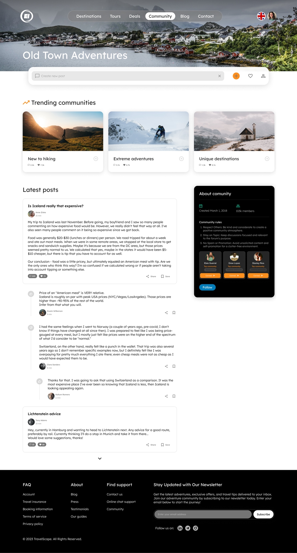 Travel agency site design 